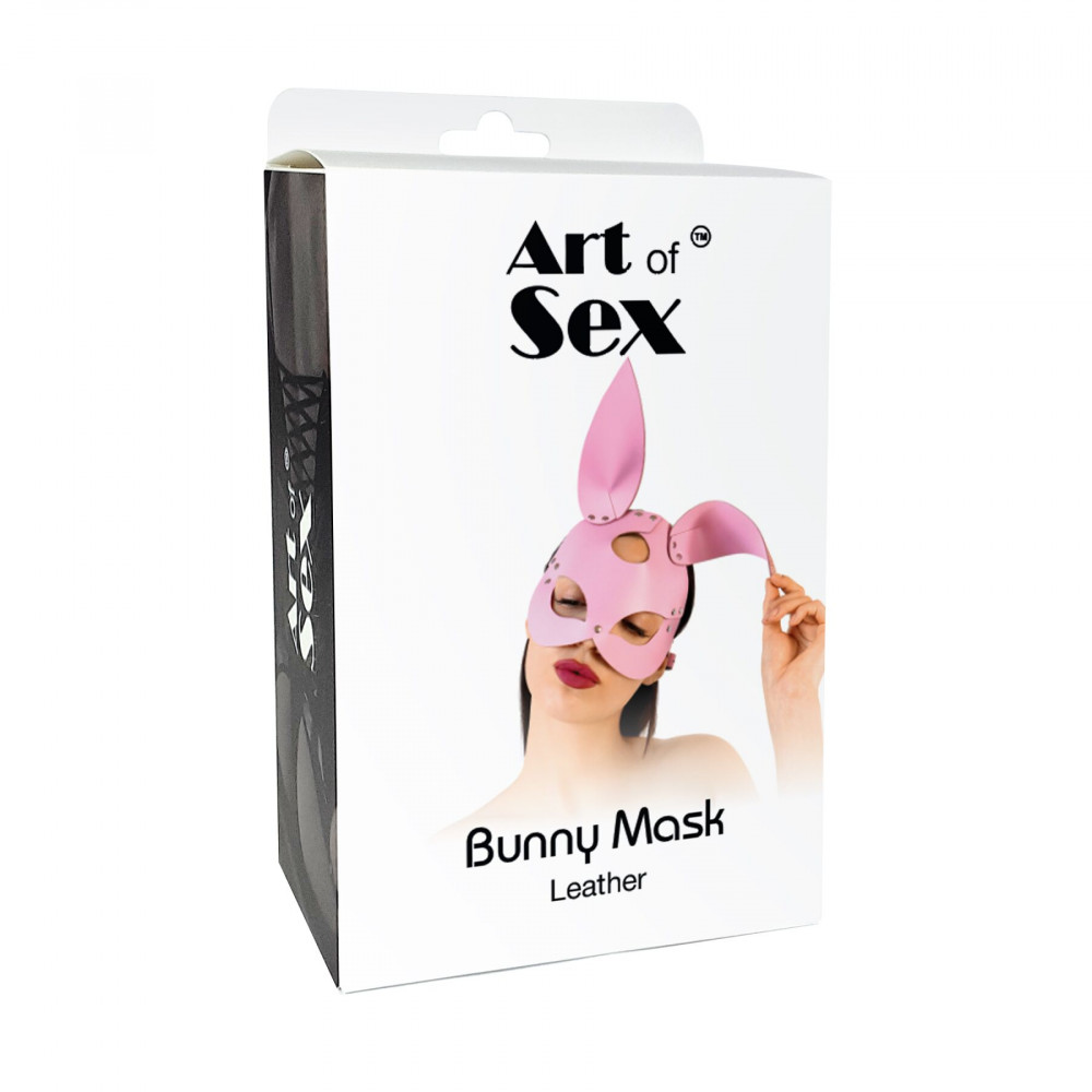 Маски - Кожаная маска Зайки Art of Sex - Bunny mask, цвет Красный 1