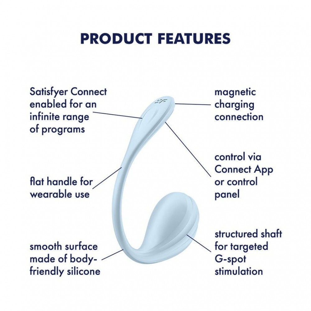 Виброяйцо - Виброяйцо Satisfyer Smooth Petal Connect App Mint 6