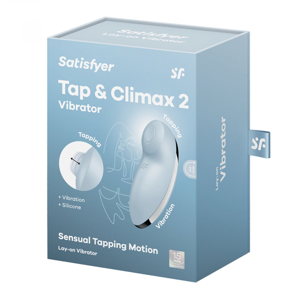 Вибропули и мини-вибраторы - Вибростимулятор-пульсатор Satisfyer Tap & Climax 2 Blue, эффект постукивания пальцем 6