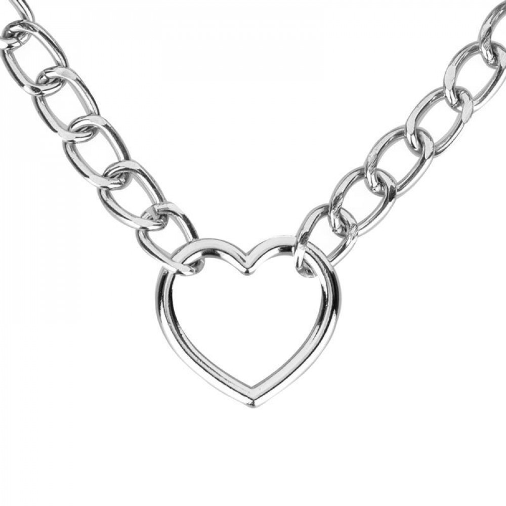 Різне - Нашийник з повідцем Bedroom Fantasies: Collar with Chain - Silver 7