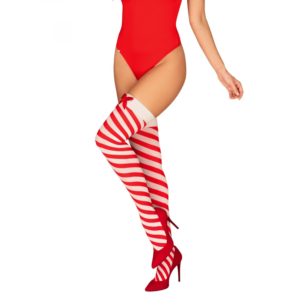 Чулки - Чулки Obsessive Kissmas stockings S/M