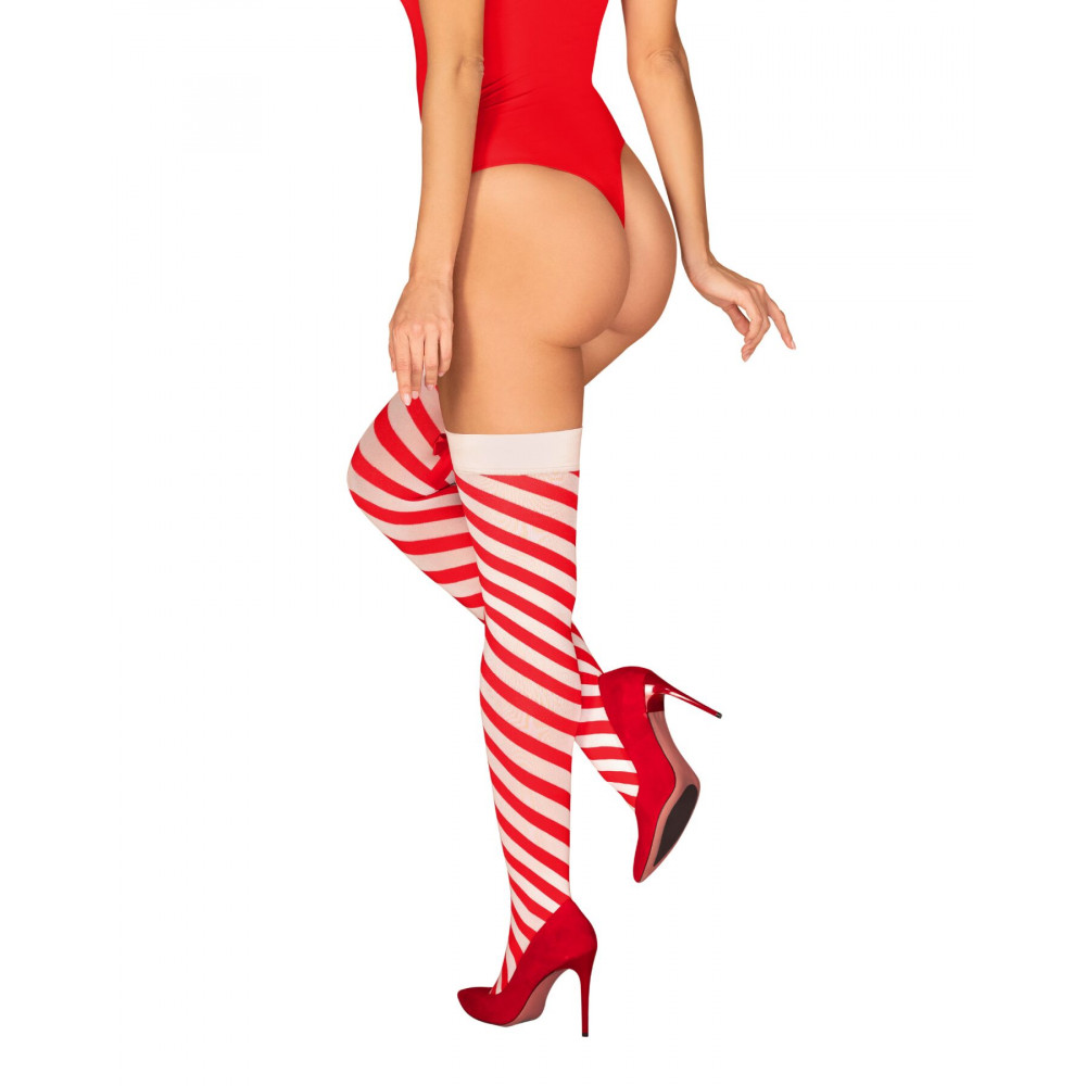 Чулки - Чулки Obsessive Kissmas stockings S/M 2