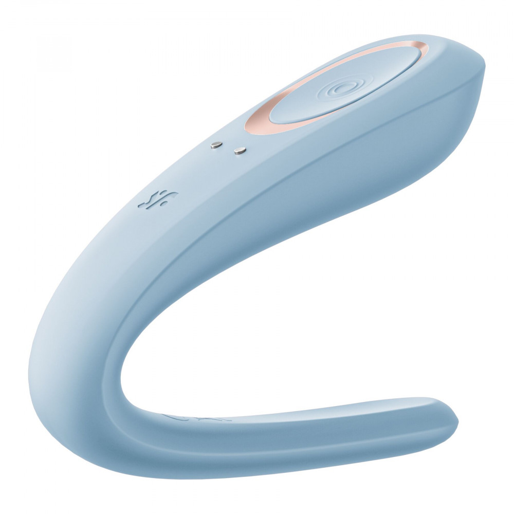 Игрушки для пар - Вибратор для пар Satisfyer Double Classic Light Blue с одним моторчиком 1