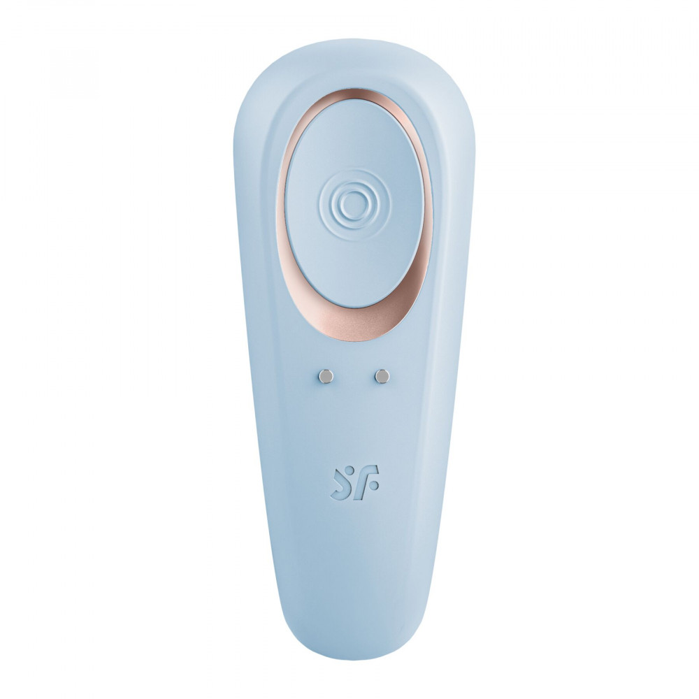 Игрушки для пар - Вибратор для пар Satisfyer Double Classic Light Blue с одним моторчиком 3