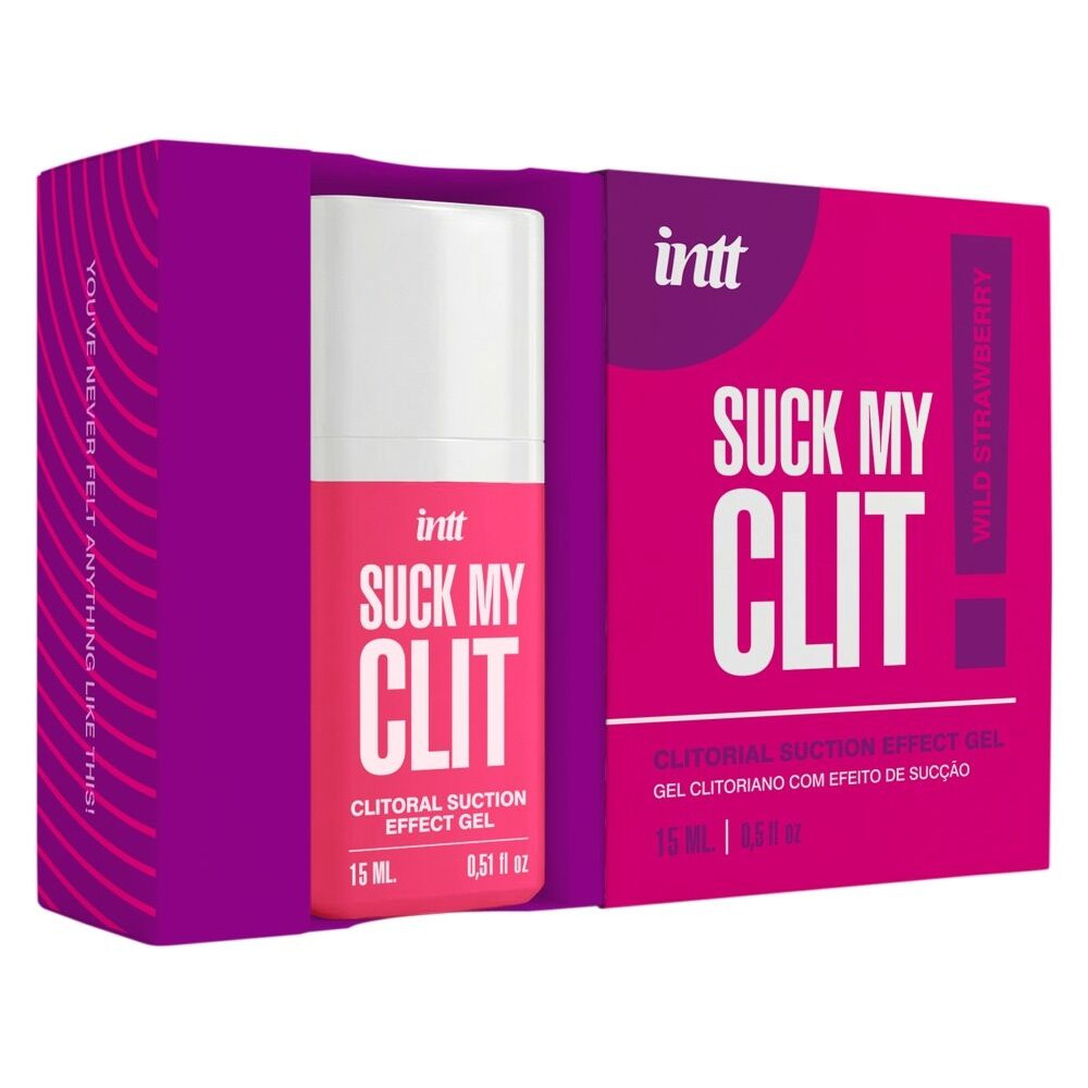 Средства для возбуждения - Смоктайзер для клитора Intt Suck My Clit Wild Strawberry (15 мл), клубника, гель с эффектом посасывания 2