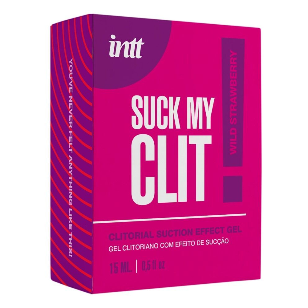 Средства для возбуждения - Смоктайзер для клитора Intt Suck My Clit Wild Strawberry (15 мл), клубника, гель с эффектом посасывания 3