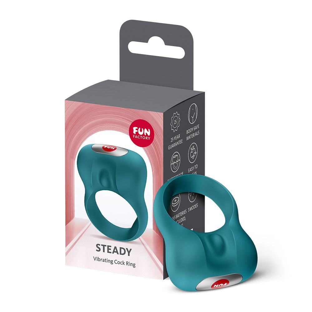 Эрекционные кольца с вибрацией - Эрекционное виброкольцо Fun Factory Steady Bottle Green 3