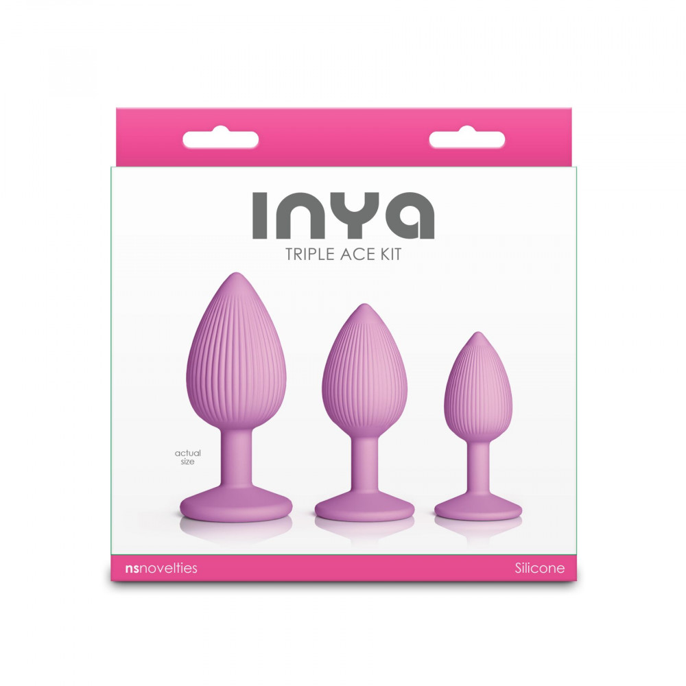 Анальні іграшки - Набір анальних пробок NS Novelties INYA - Triple Ace Kit - Blush 2