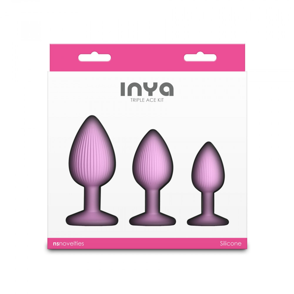 Анальні іграшки - Набір анальних пробок NS Novelties INYA - Triple Ace Kit - Blush 3