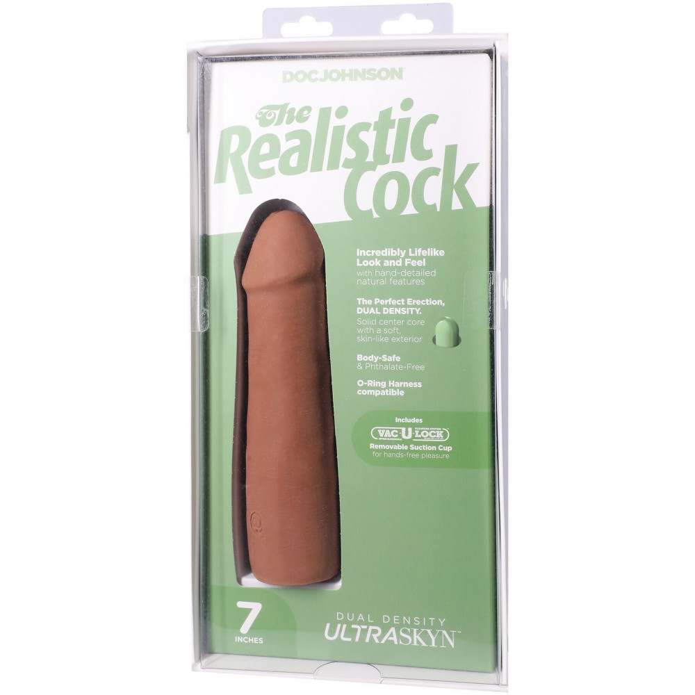 Фалоімітатор - Фалоімітатор Doc Johnson The Realistic Cock ULTRASKYN - 7 Inch Caramel 8