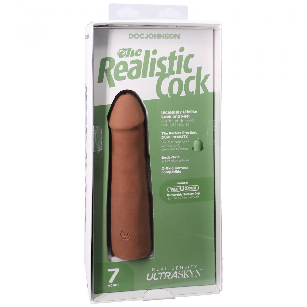 Фалоімітатор - Фалоімітатор Doc Johnson The Realistic Cock ULTRASKYN - 7 Inch Caramel 7