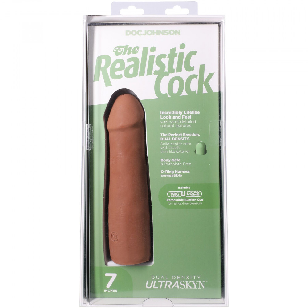 Фалоімітатор - Фалоімітатор Doc Johnson The Realistic Cock ULTRASKYN - 7 Inch Caramel 9