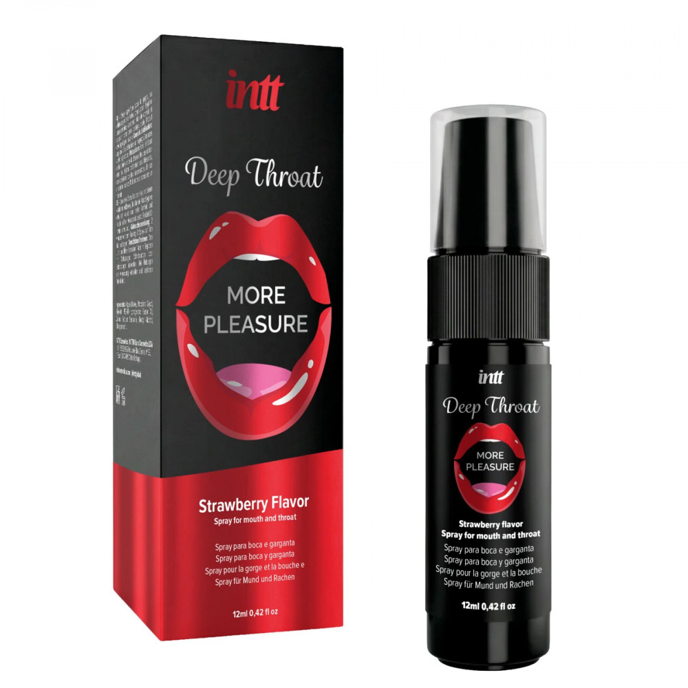 Оральные смазки - Спрей для глубокого минета Intt Deep Throat Oral Spray Strawberry (12 мл)