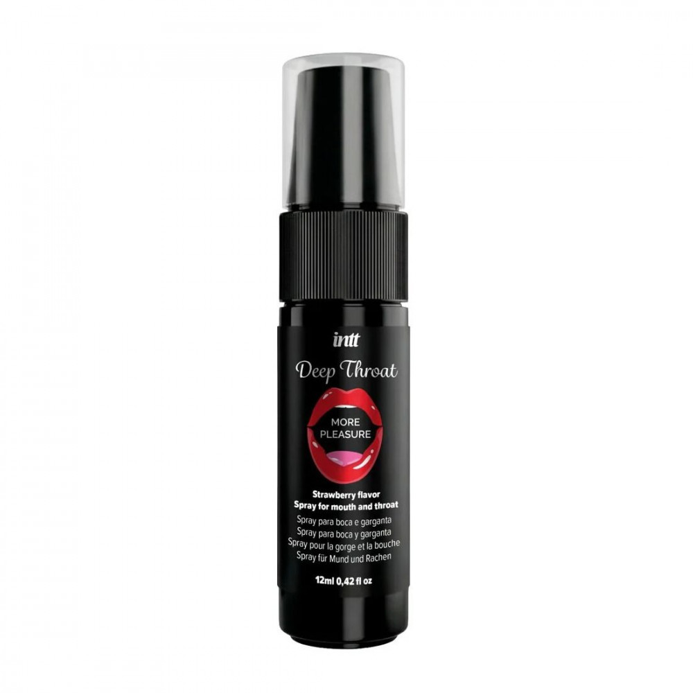 Оральные смазки - Спрей для глубокого минета Intt Deep Throat Oral Spray Strawberry (12 мл) 5