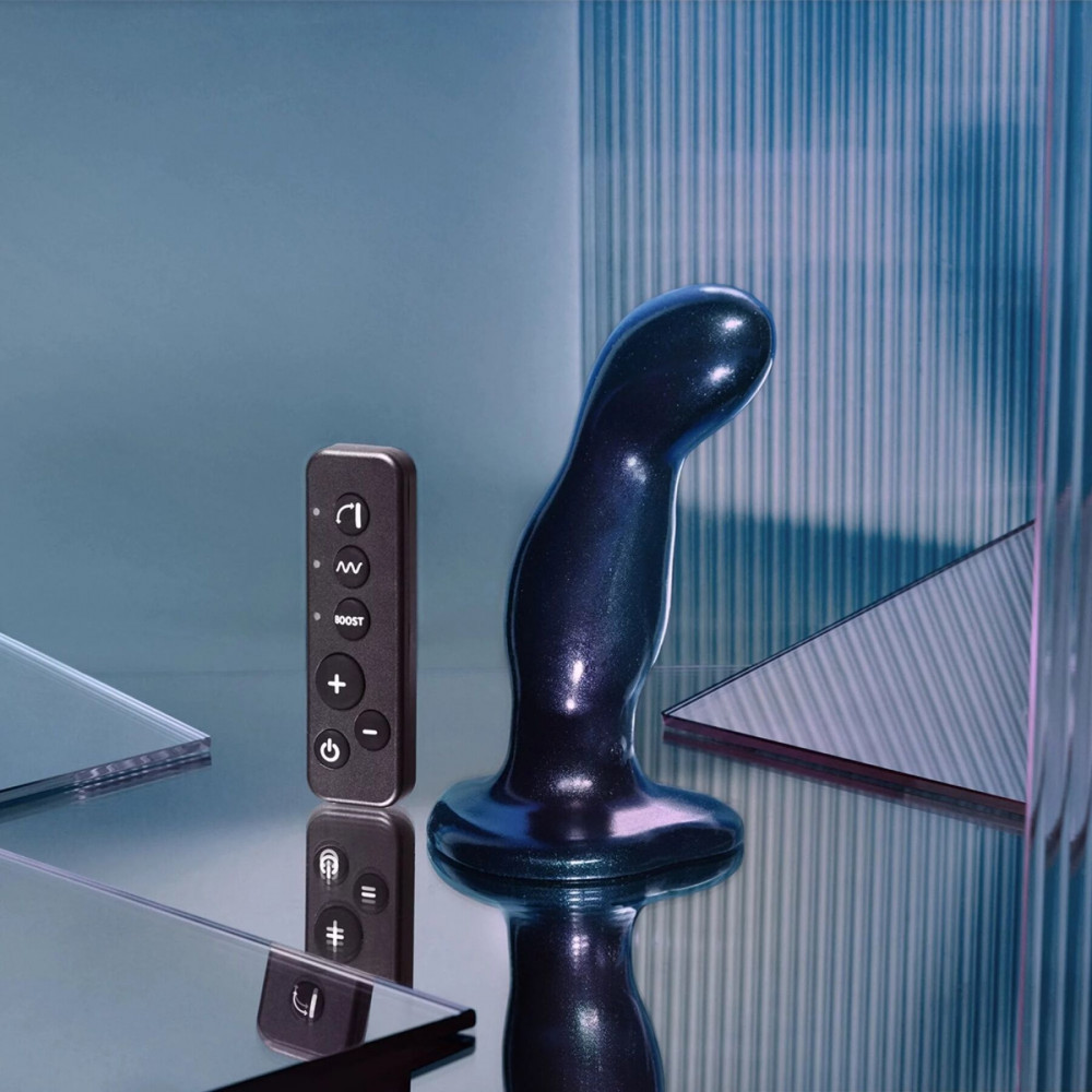 Фаллоимитаторы - Дилдо с вибрацией Strap-On-Me FINGERING & VIBRATING DILDO - M - BLUE, с манящим движением 3