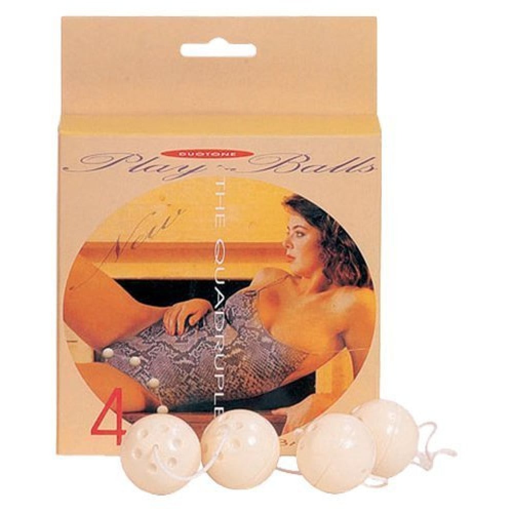  - Вагінальні кульки Seven Creations 4 шт. на зчіпці, бежеві