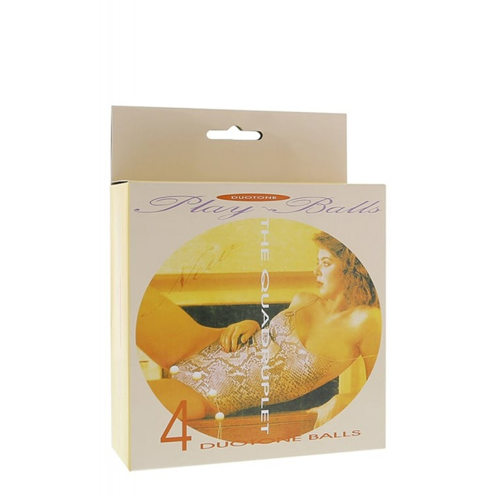  - Вагінальні кульки Seven Creations 4 шт. на зчіпці, бежеві 2