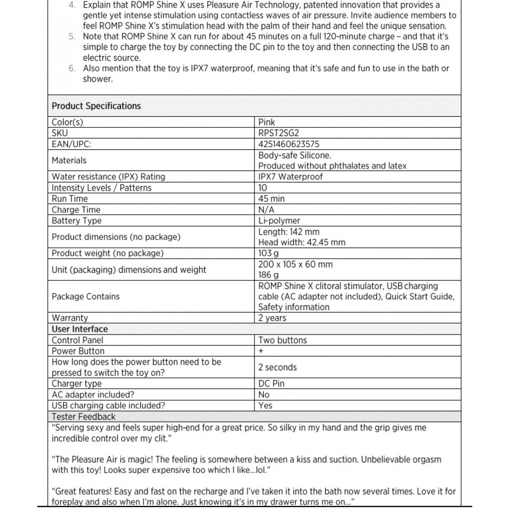 Різне - Вакуумний кліторальний стимулятор ROMP Shine X, рожевий 2