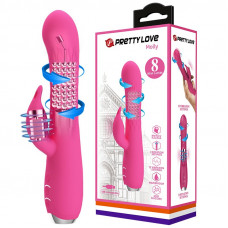 Вібратор із стимулятором клітора та ротацією 