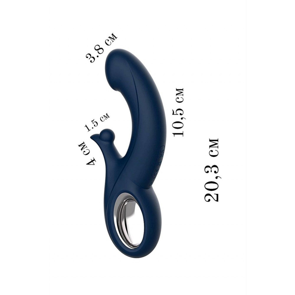 Разное - Вибратор кролик Chisa Kissen Fury двойная вибрация и стимуляция, синий 4