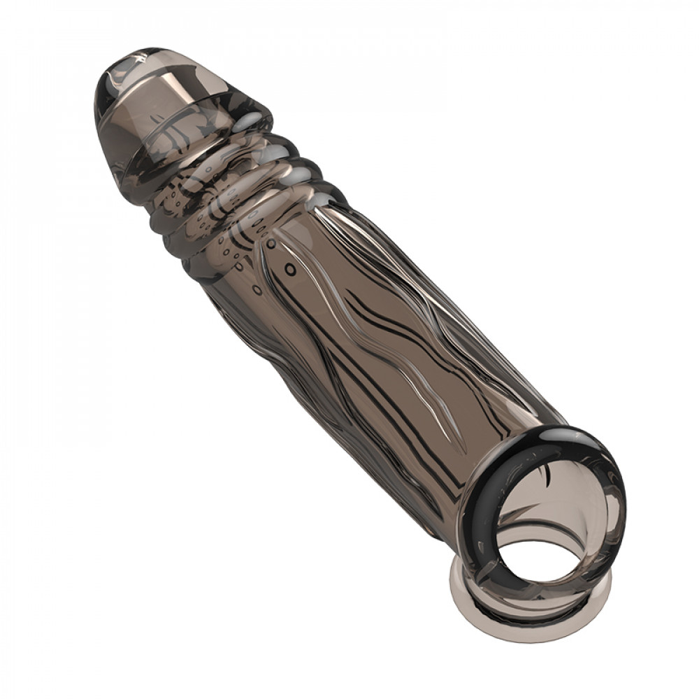 - Подовжуюча насадка Meleon - Big Black Bird penis sleeve, PS-29 1