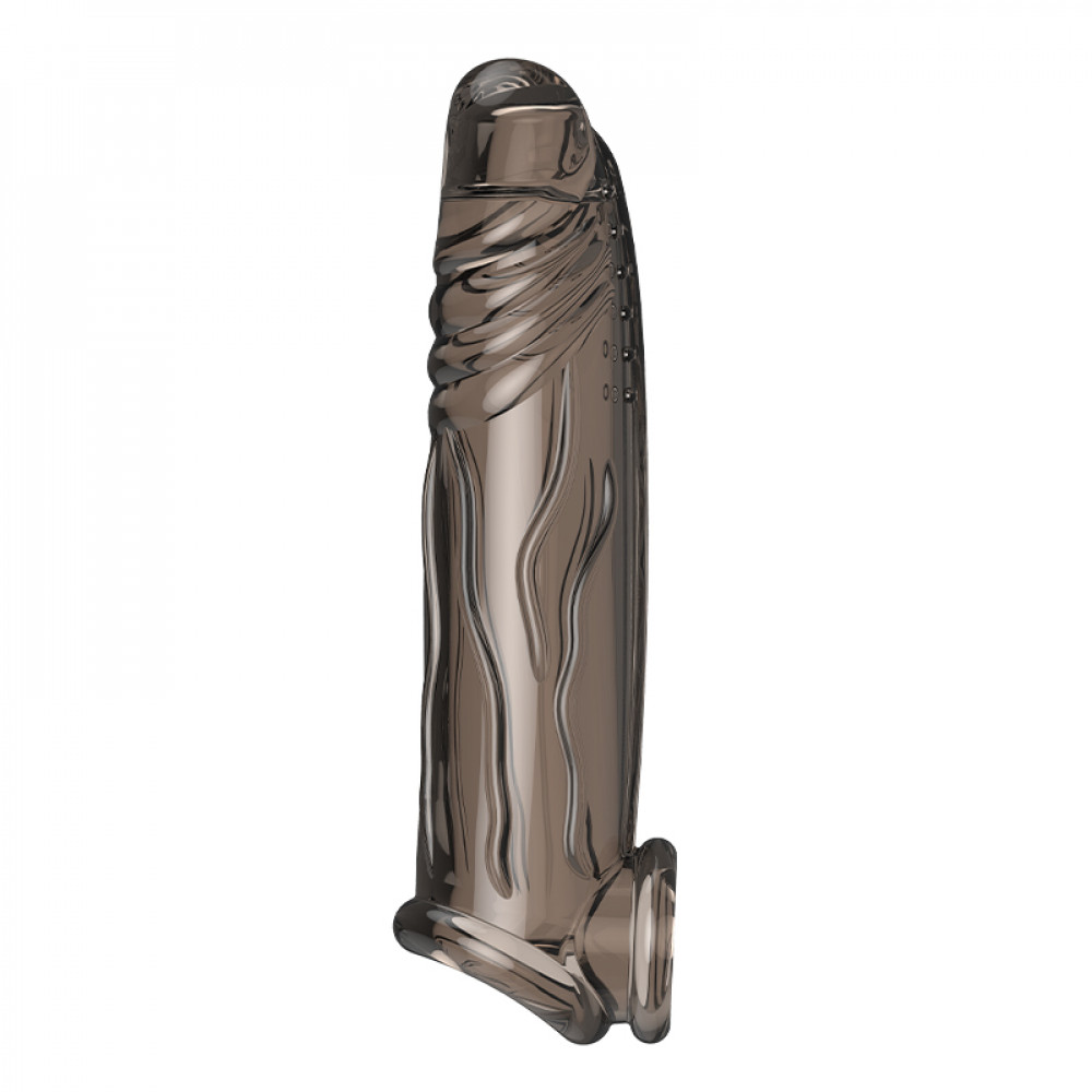 - Подовжуюча насадка Meleon - Big Black Bird penis sleeve, PS-29 3