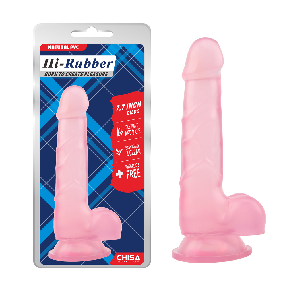 Фаллоимитаторы реалистичные - Фаллоимитатор на присоске Chisa 19,5см Hi-Rubber 7.7 Pink