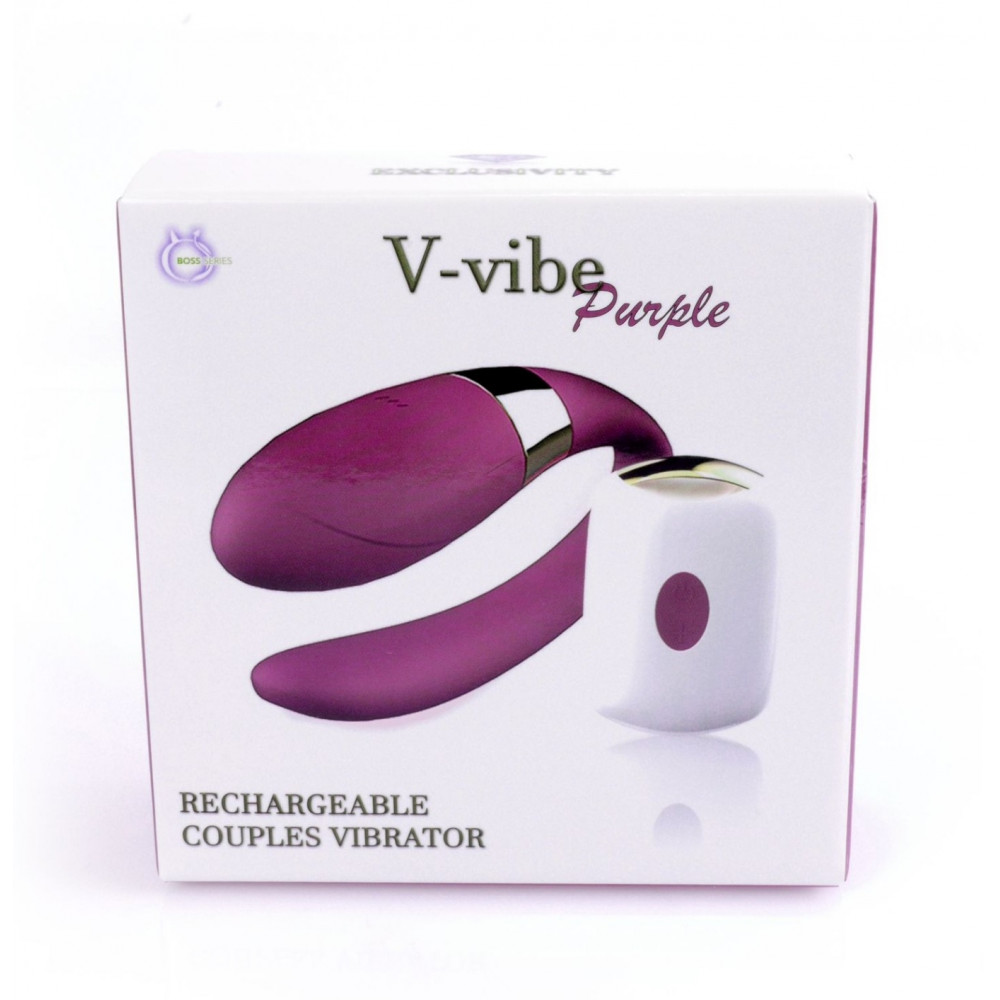 Вибратор - Вибромассажер для пар с пультом ДУ - Boss Series V-Vibe Purple USB 7 Function, BS6200002 1