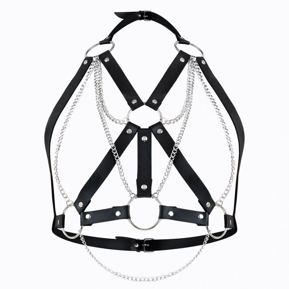 Чокеры, портупеи - Женская портупея Art of Sex - Aiden Leather harness, Черный L-2XL