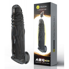 Подовжуюча насадка Meleon - Big Black Bird penis sleeve, PS-29