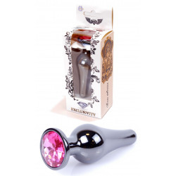 Анальная пробка Boss Series - Jewellery Dark Silver BUTT PLUG Pink, BS6400053