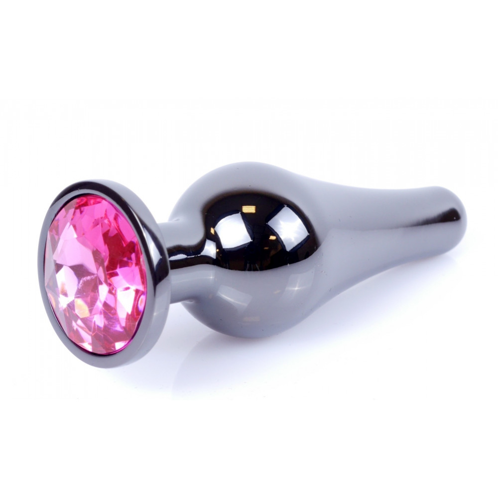 Анальные игрушки без вибрации - Анальная пробка Boss Series - Jewellery Dark Silver BUTT PLUG Pink, BS6400053 6