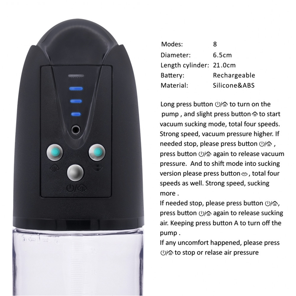 Помпи - Автоматична вакуумна помпа із зарядкою від USB CANWIN Passion Pump Men - P668AU 7