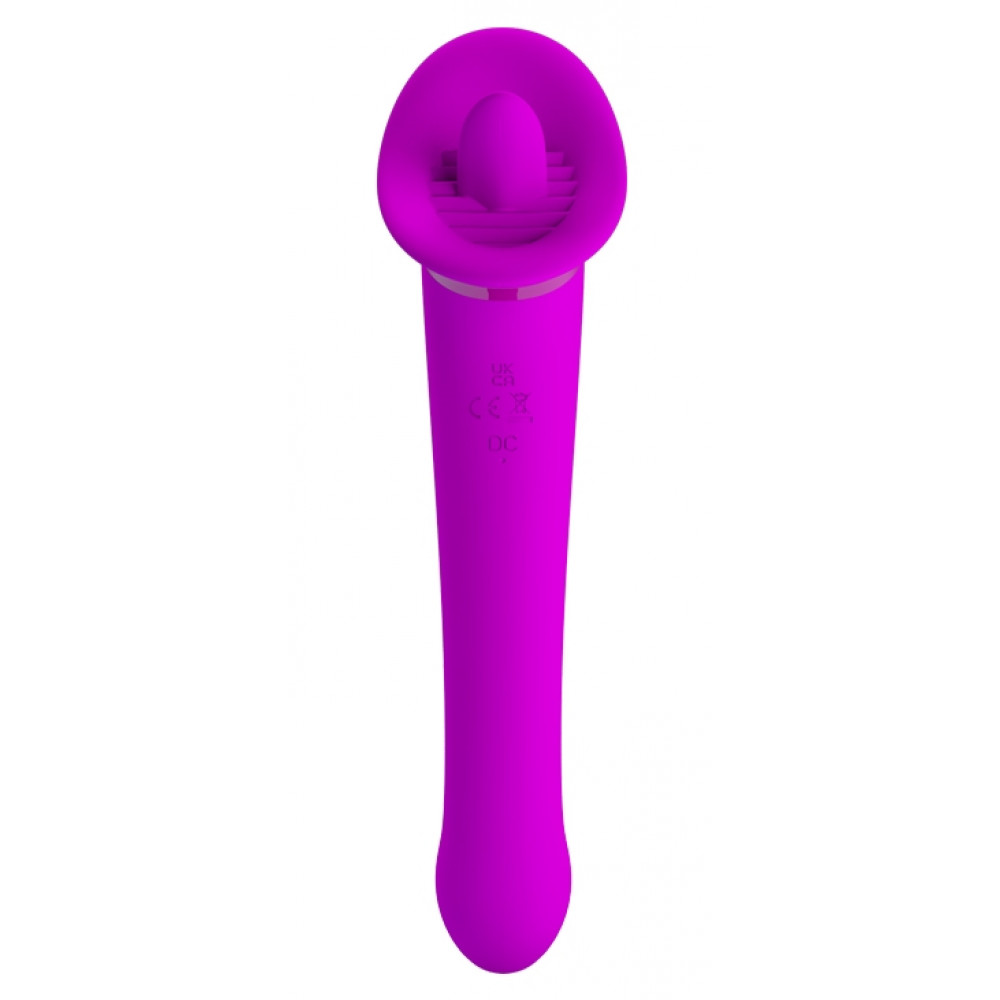  - Двосторонній вібростимулятор із кліторальним стимулятором язичком Pretty Love - FAUST, BI-014886 2