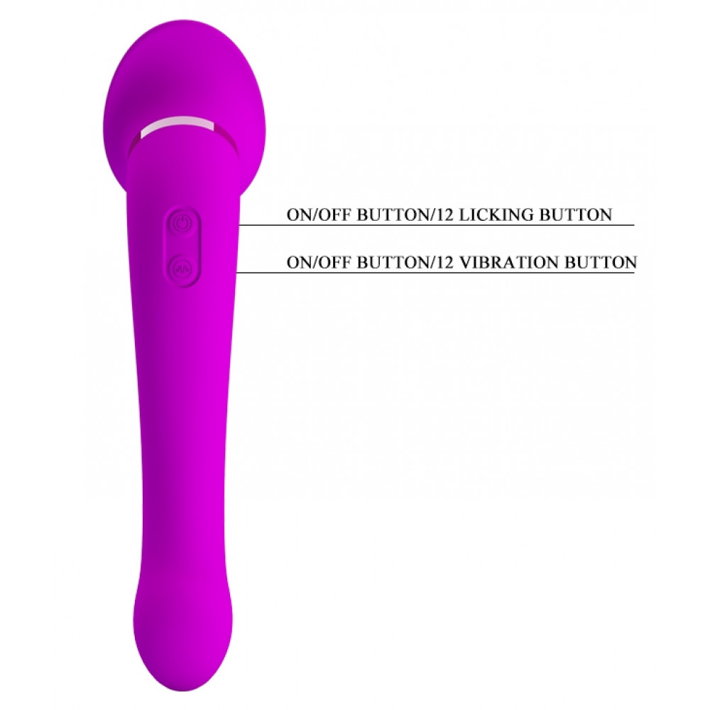  - Двосторонній вібростимулятор із кліторальним стимулятором язичком Pretty Love - FAUST, BI-014886 6