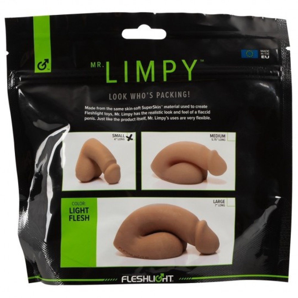 Секс игрушки - Фаллоимитатор имплант реалистичный Mr. Limpy Light Flesh Small (RP), бежевый, 9 см х 3.5 см 7