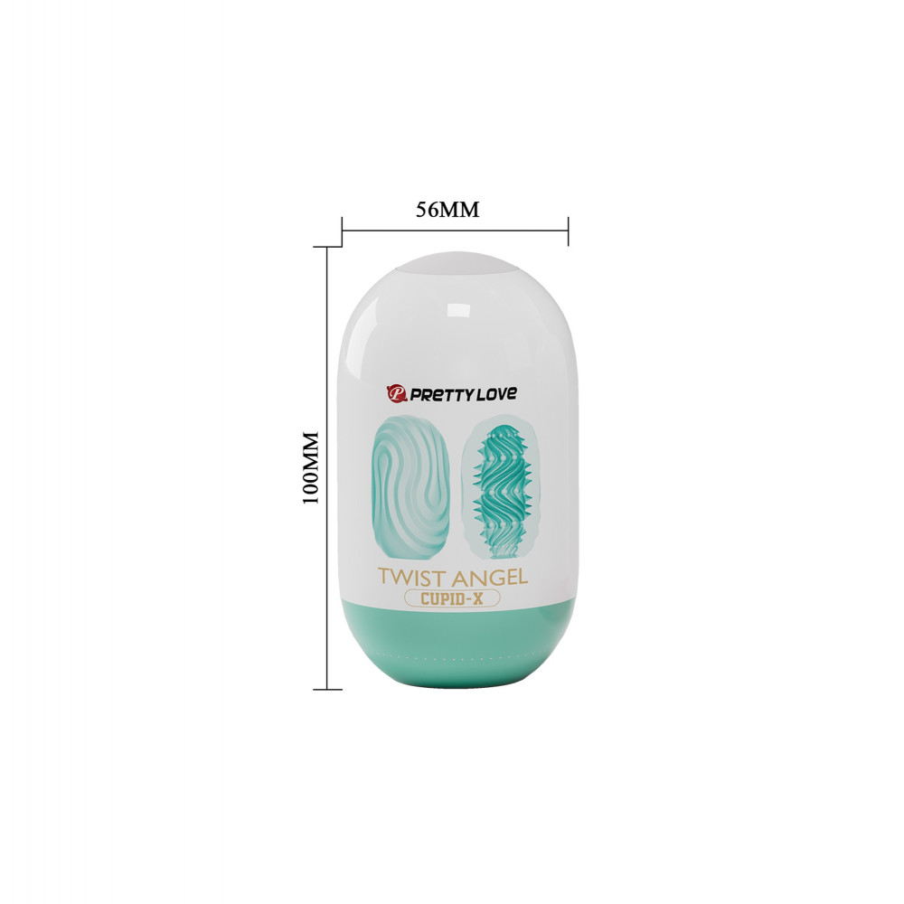 Мастурбаторы без вибрации - Мастурбатор Pretty Love Twist Angel Cupid X Egg в колбе, мятный 4