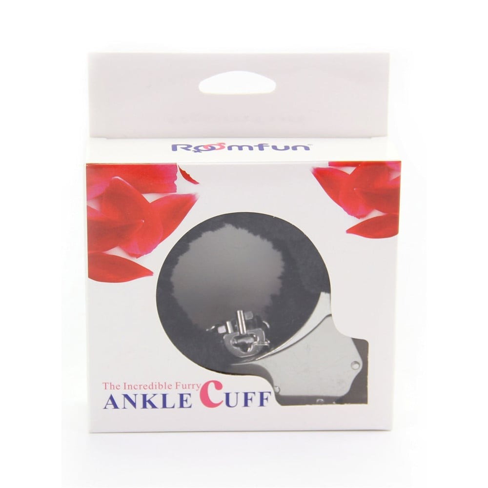 Різне - Окови на ноги металеві Roomfun з чорним хутром 5