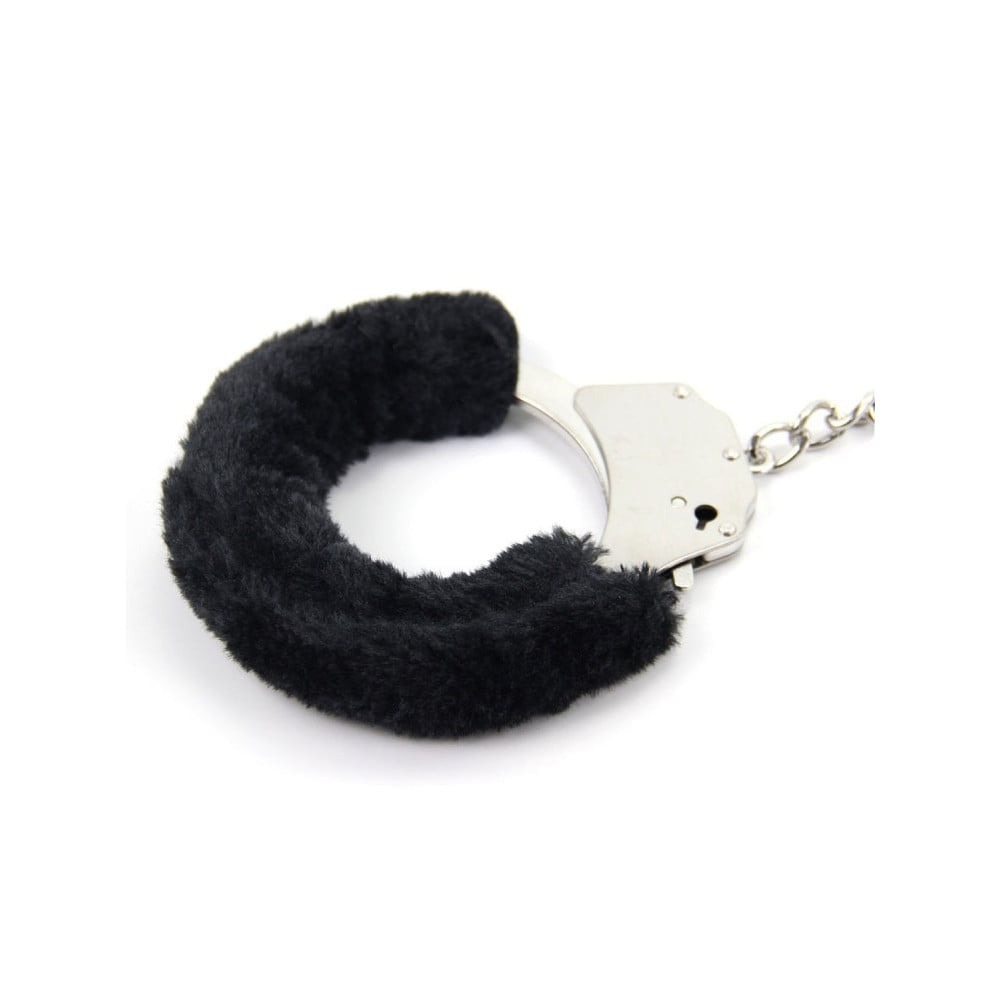 Різне - Окови на ноги металеві Roomfun з чорним хутром 1