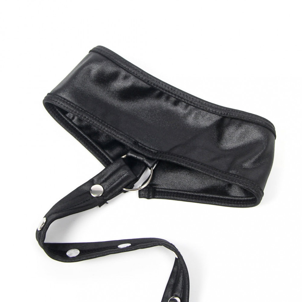 Різне - Сукня зі штучної шкіри та ремінцями на руки та шию Star Night з трусиками, чорний, М 7