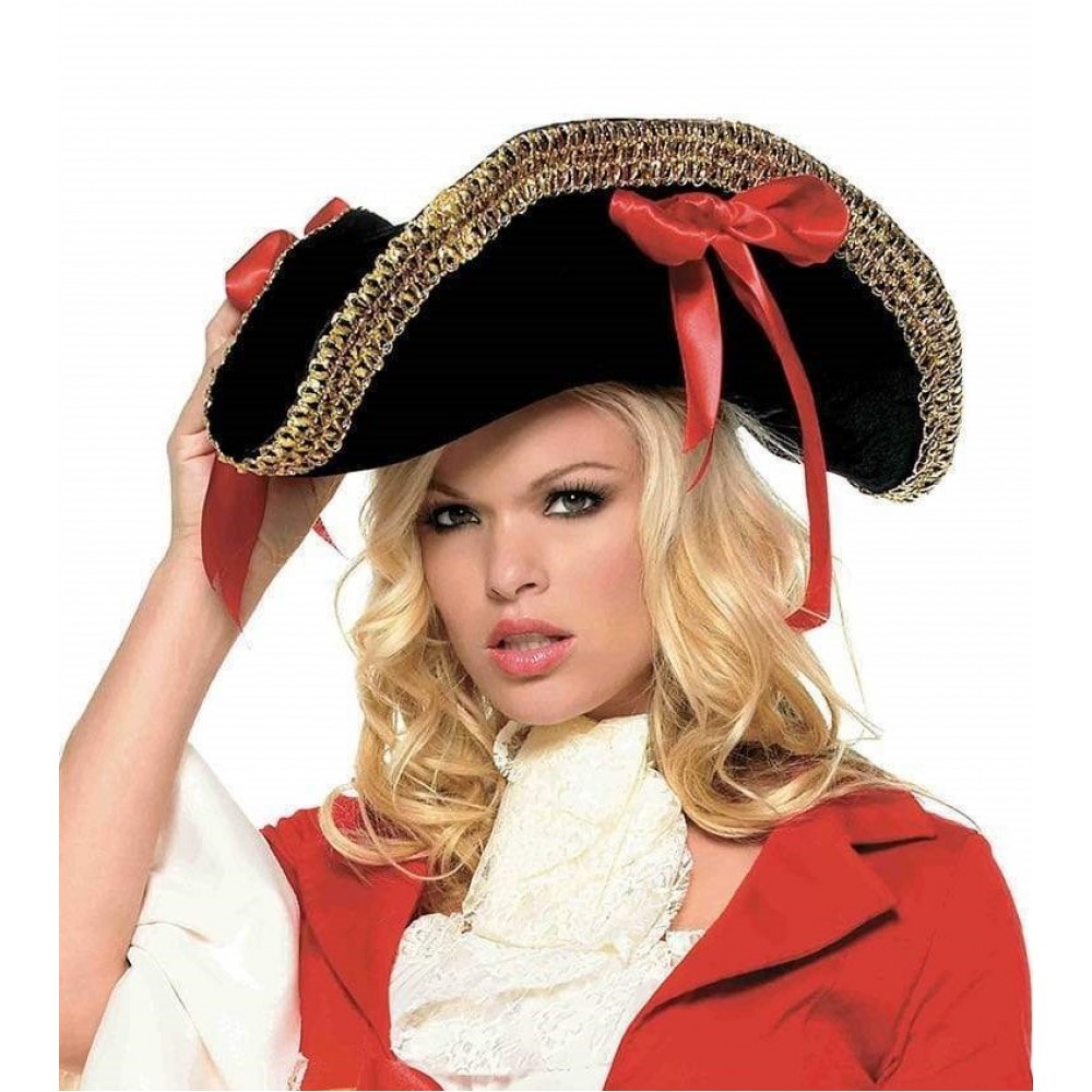  - Пиратская шляпа Pirate Hat with Gold Trim от Leg Avenue, черная 1