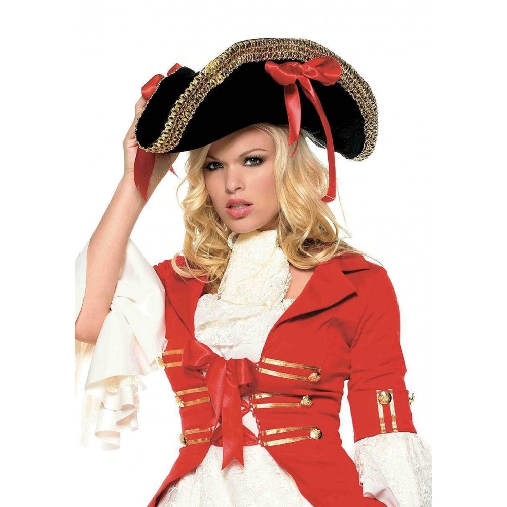  - Пиратская шляпа Pirate Hat with Gold Trim от Leg Avenue, черная