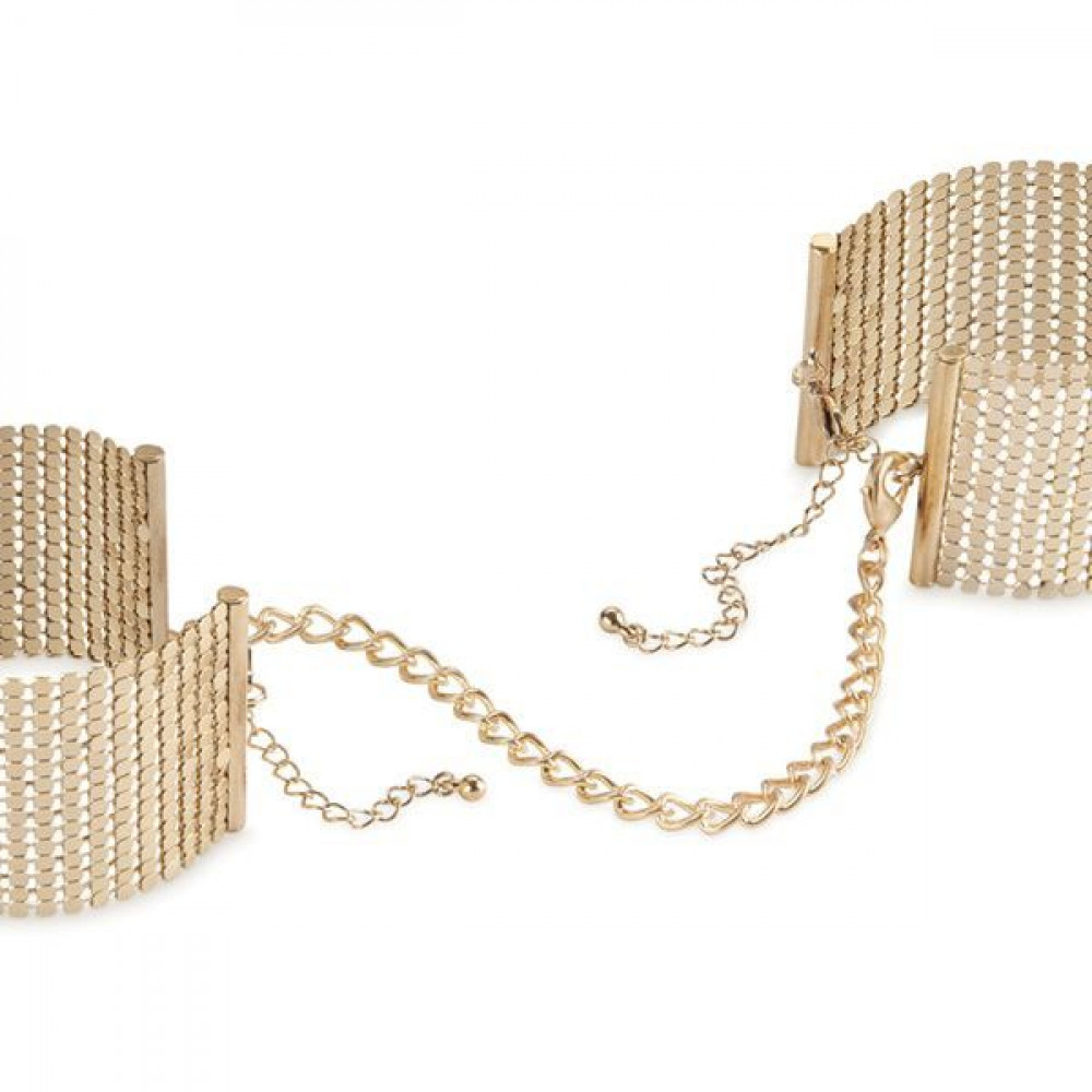 Наручники, веревки, бондажы, поножи - Наручники Bijoux Indiscrets Desir Metallique Handcuffs - Gold, металлические, стильные браслеты 7