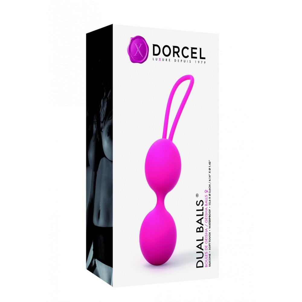 Вагинальные шарики - Вагинальные шарики Dorcel Dual Balls Magenta, диаметр 3,6см, вес 55гр 1