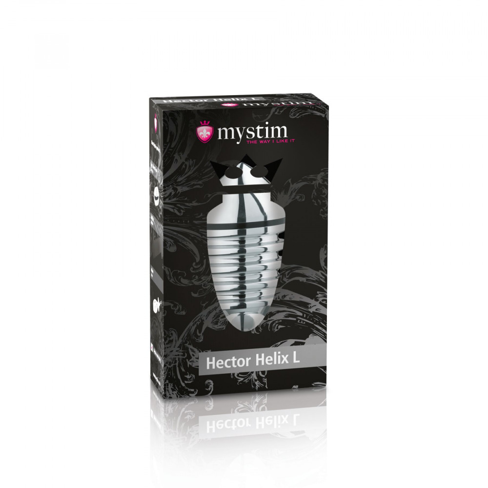 Різне - Металева анальна пробка Mystim Hector Helix L для електростимулятора, діаметр 5 см 5