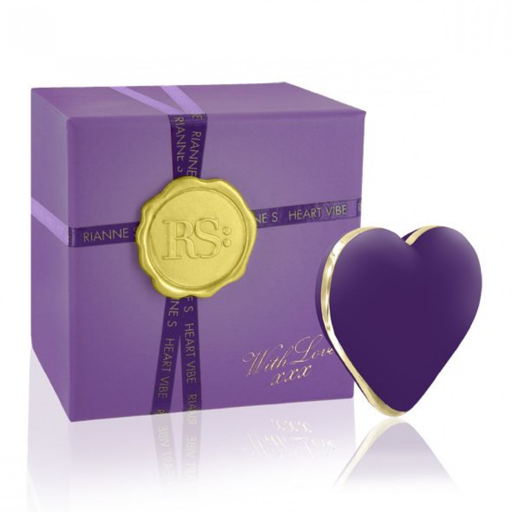 Клиторальный вибратор - Вибратор-сердечко Rianne S: Heart Vibe Purple, 10 режимов, медицинский силикон, подарочная упаковка