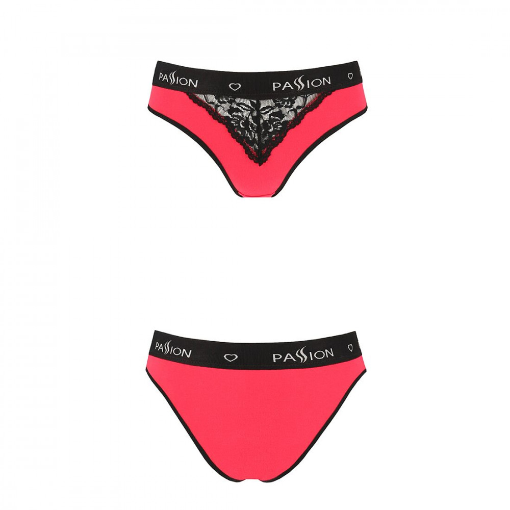 Эротические комплекты - Трусики с широкой резинкой и кружевом Passion PS001 PANTIES red/black, size S 2