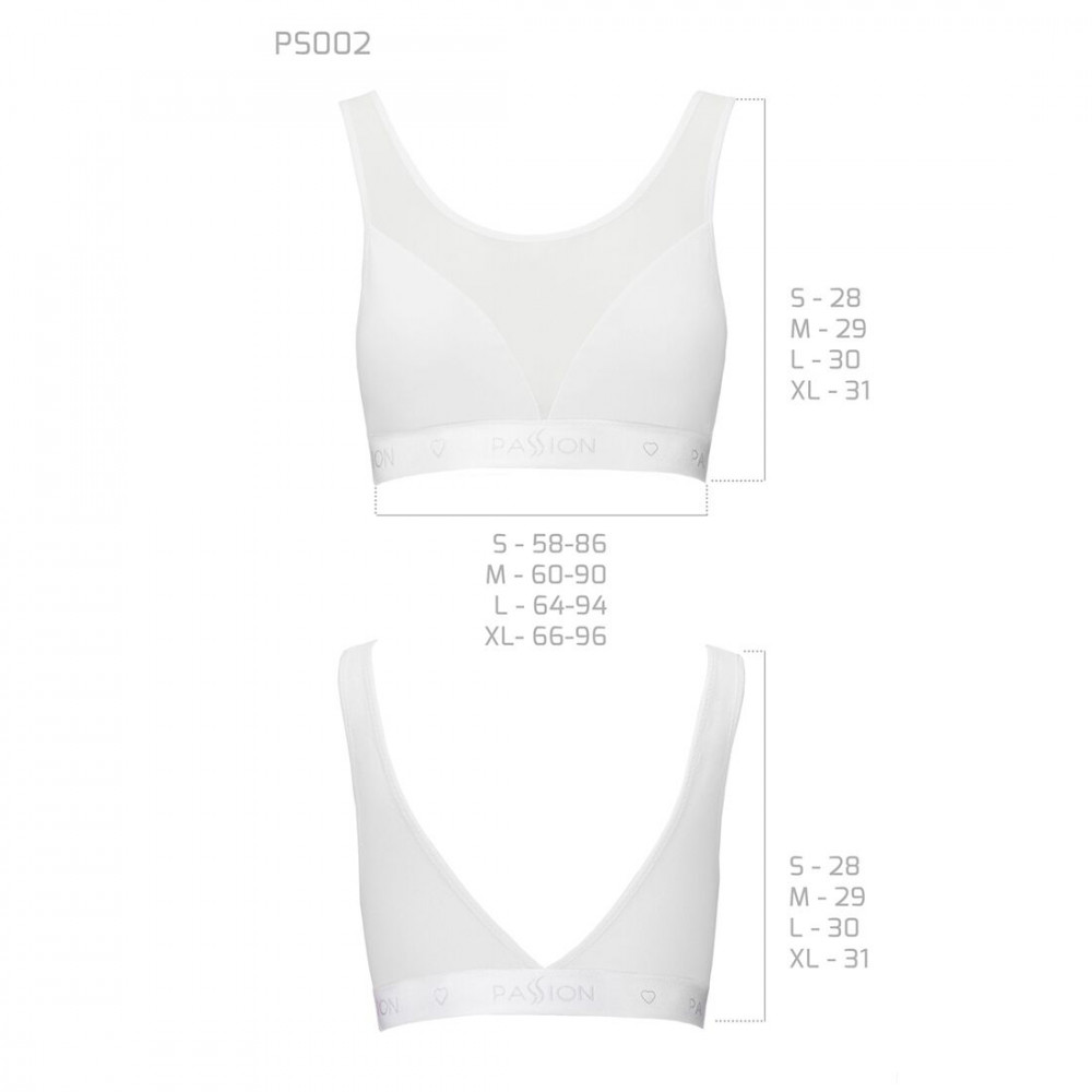 Эротические комплекты - Топ с прозрачной вставкой Passion PS002 TOP white, size L 1