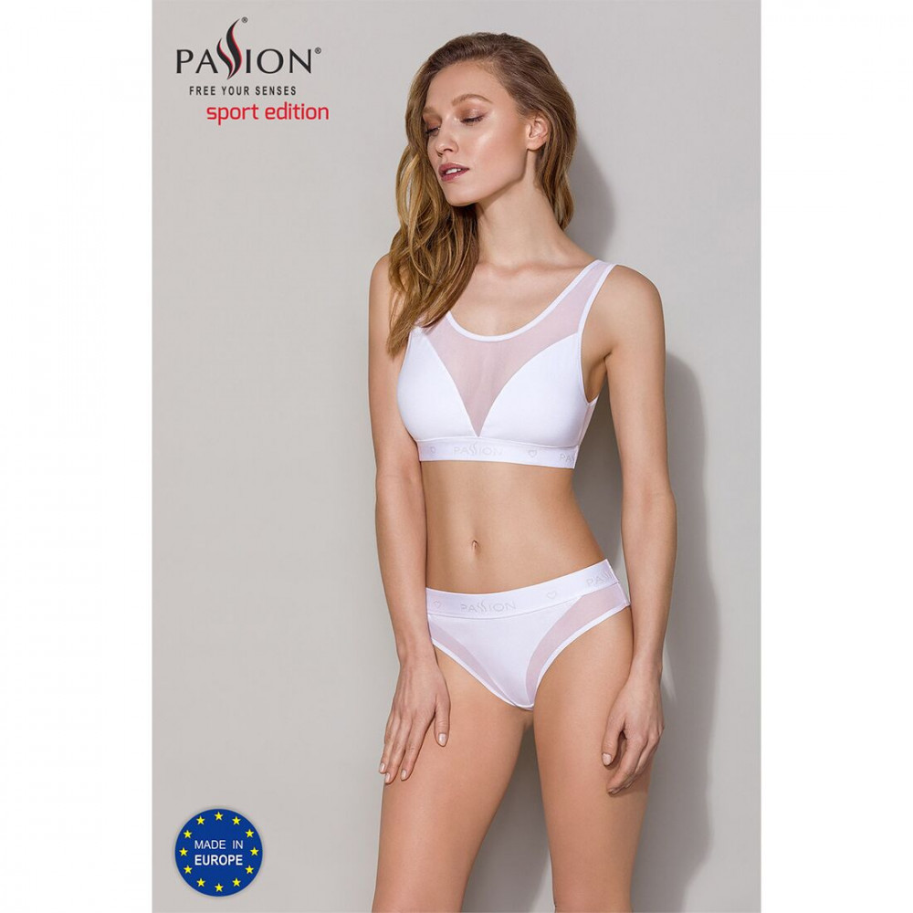 Эротические комплекты - Топ с прозрачной вставкой Passion PS002 TOP white, size L 3