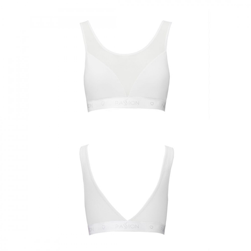 Эротические комплекты - Топ с прозрачной вставкой Passion PS002 TOP white, size L 2